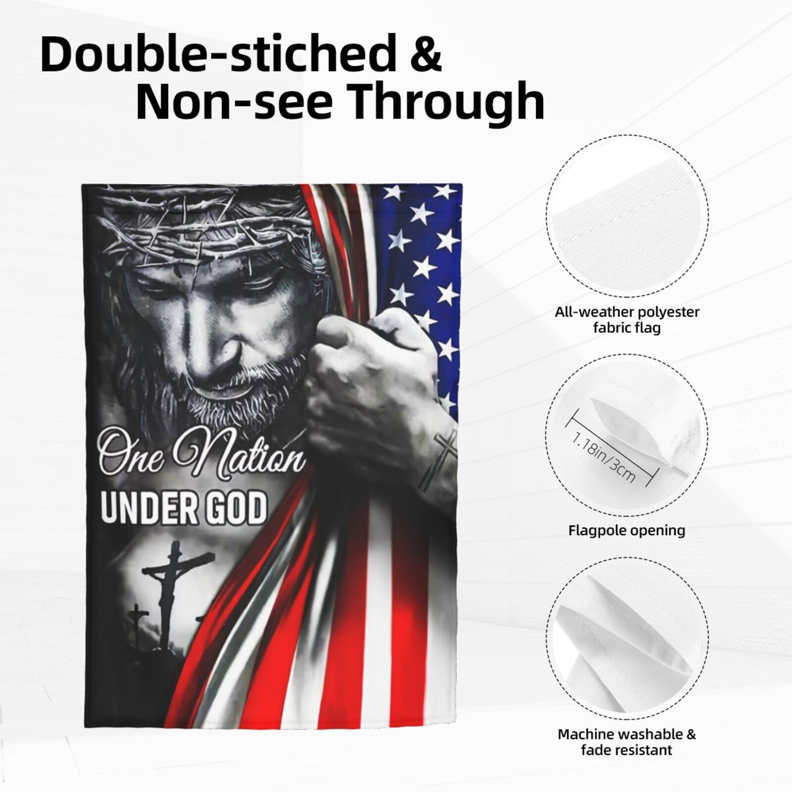 American Flag - One Nation Under God Jesus Flag – Outdoor Decor
