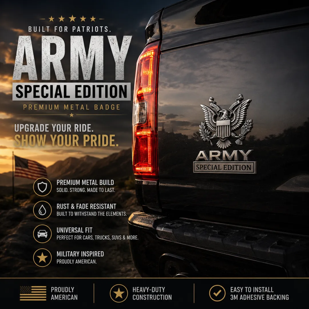 U.S. Army Special Edition Eagle Chrome Metal Badge