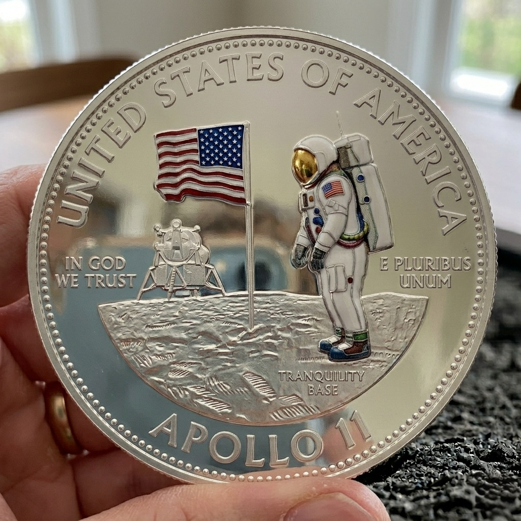 Apollo 11 & Artemis II Commemorative Silver Coin