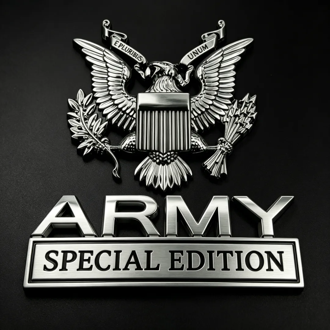 U.S. Army Special Edition Eagle Chrome Metal Badge