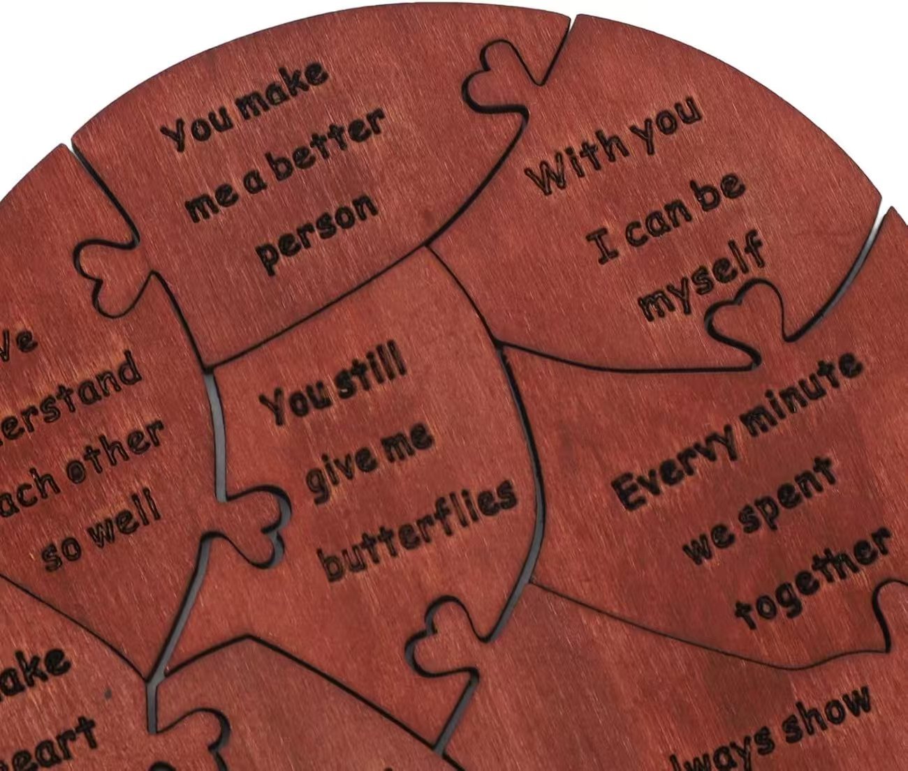 Wooden Heart Puzzle - 20 Love Notes Romantic Gift for Valentine's Day & Affection Expression