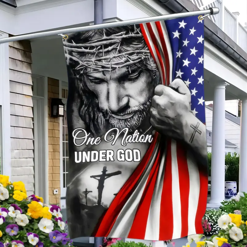 American Flag - One Nation Under God Jesus Flag – Outdoor Decor
