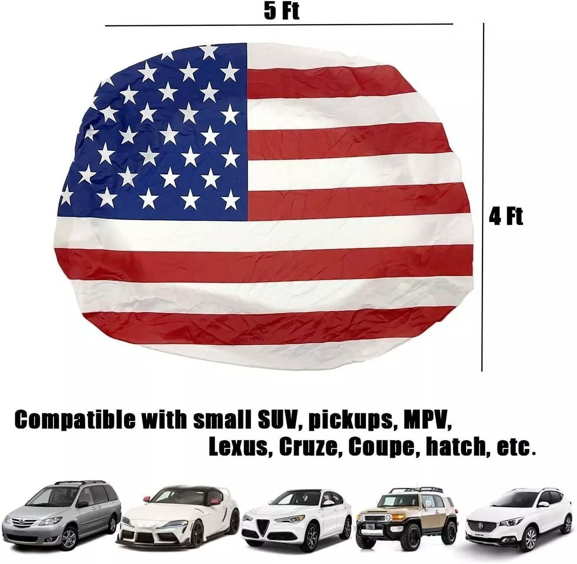 American Flag Car Hood Cover Universal Size 