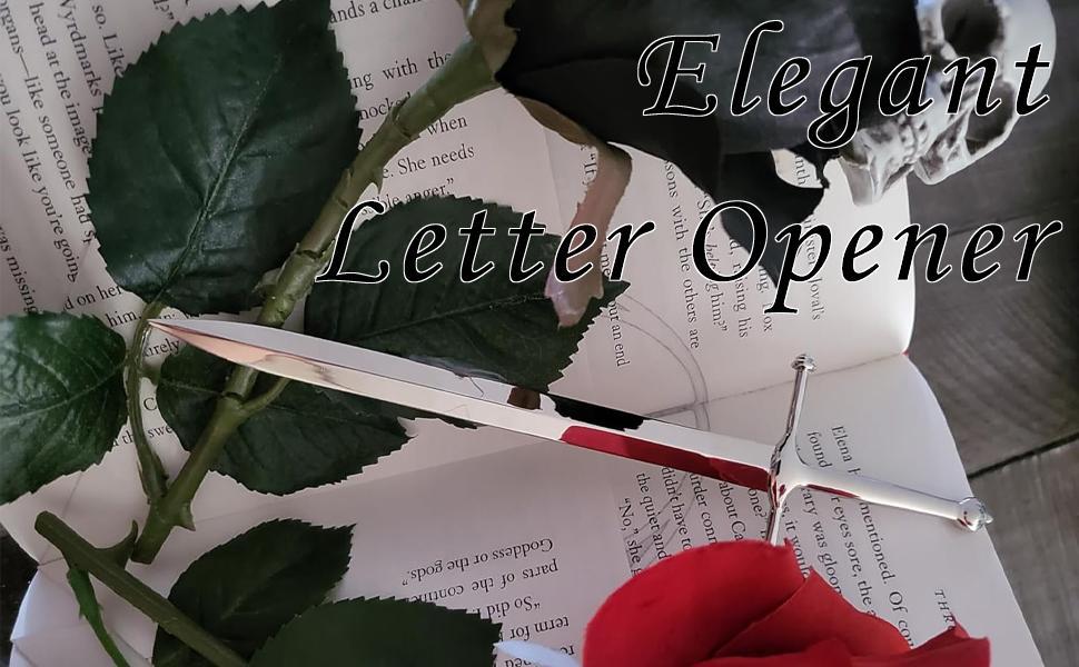 Vintage Silver Letter Opener, 1 Count Envelope Mail Tool Sword Letter Opener, Desks Decoration Office Mail Supplies, Halloween, Christmas, Easter Gift