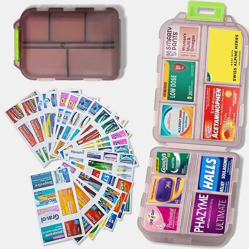 🌸Mother's Day Hot Sale 49% OFF🌸Travel Pill Organizer Box (161 Labels for Customization)