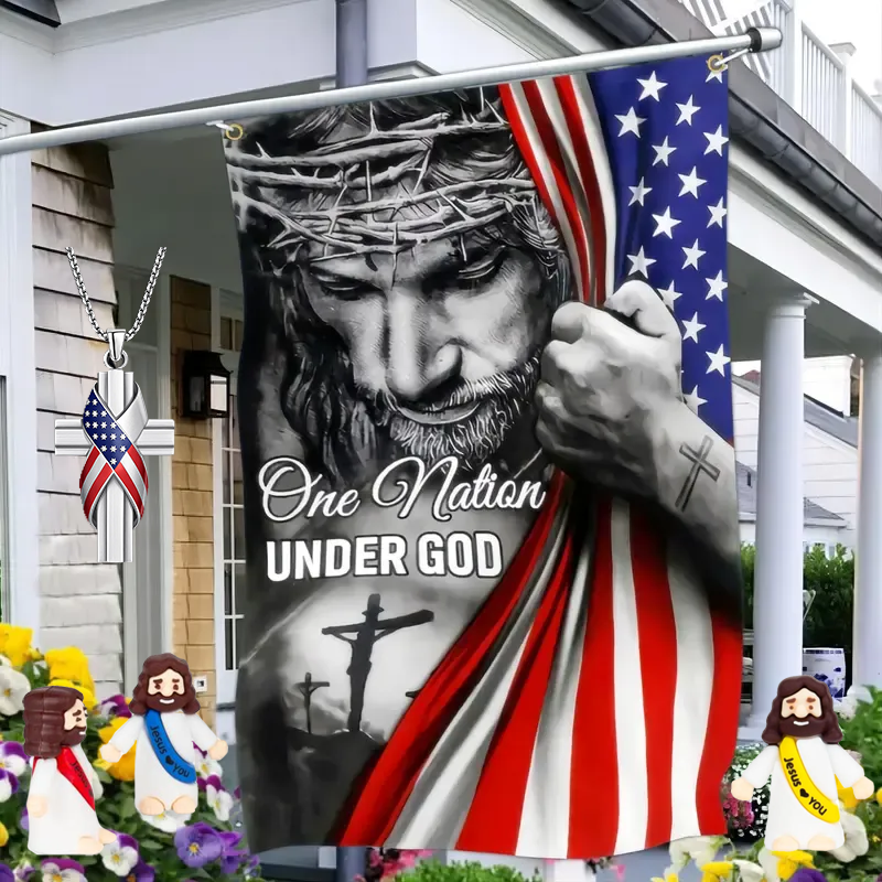 American Flag - One Nation Under God Jesus Flag – Outdoor Decor