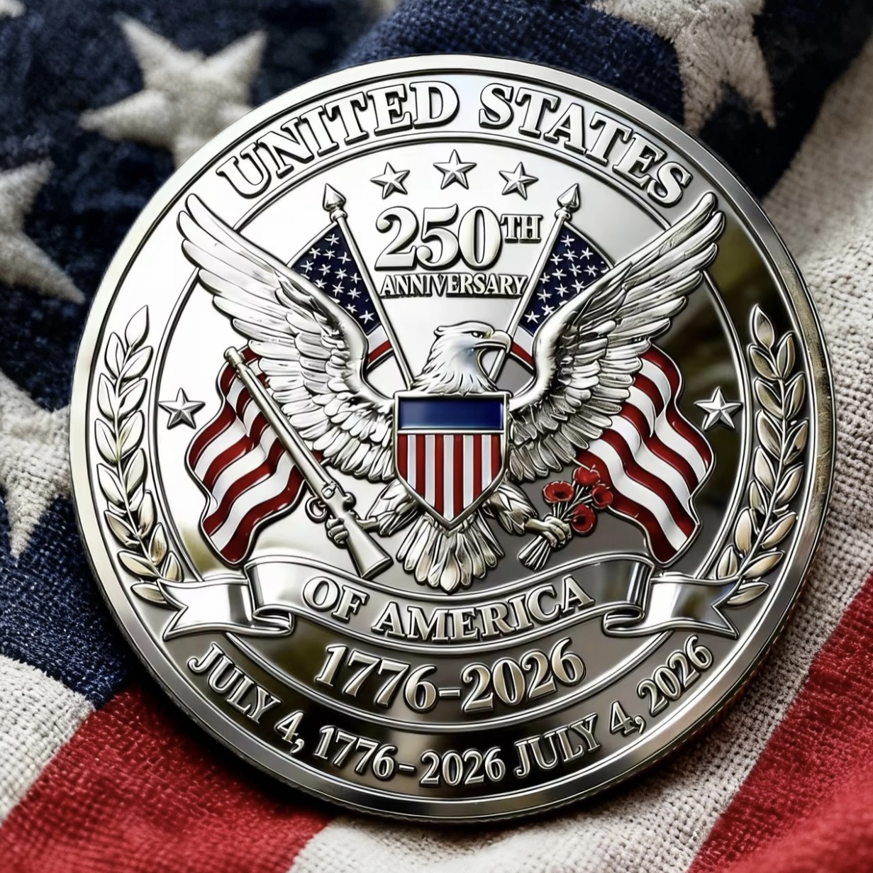 🦅Eagle & Liberty & Cross🎆United States 250th Anniversary Coin