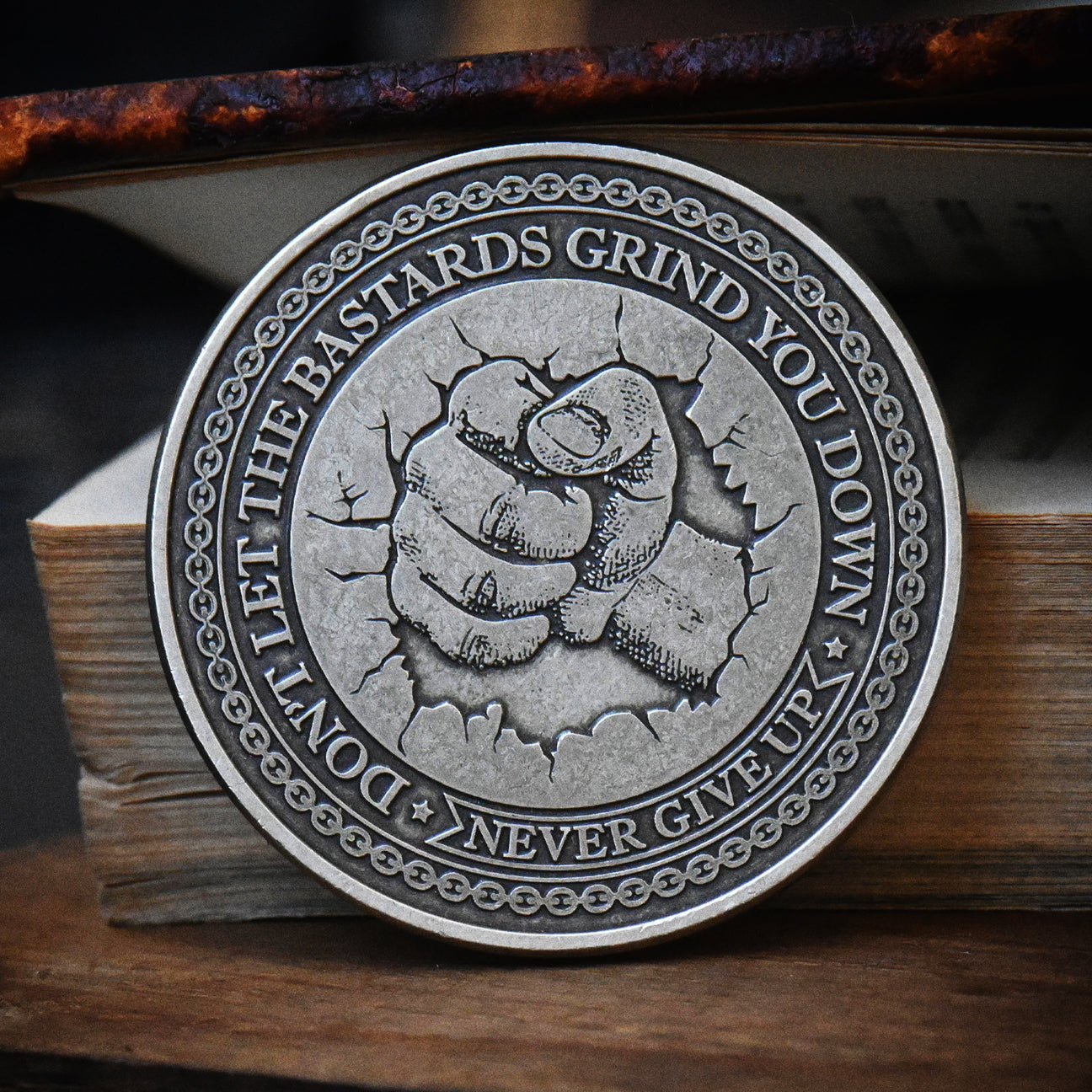 Never Give Up Challenge Coin