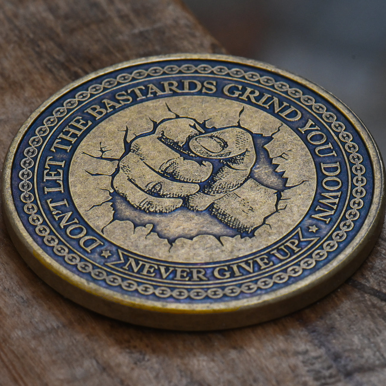 Never Give Up Challenge Coin