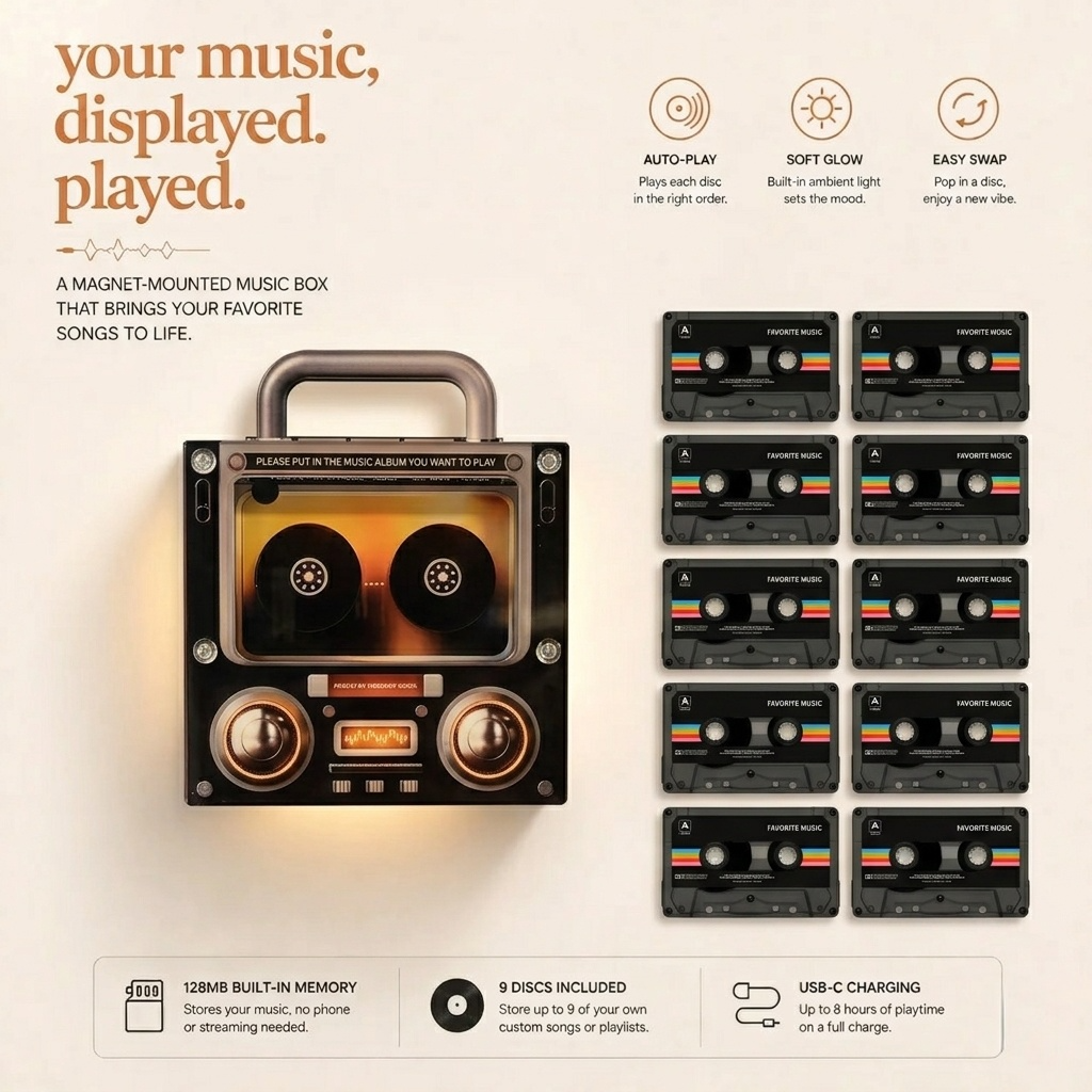 💿NFC Music Vinyl Fridge Magnet