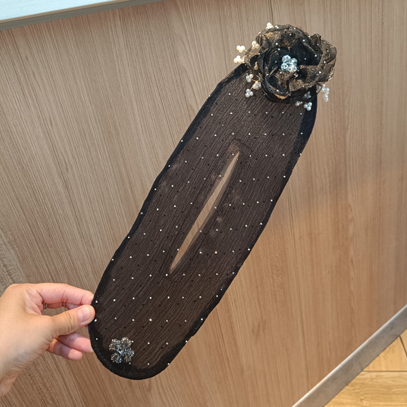 Elegant Hair Bun Maker with Decorative Flower Design