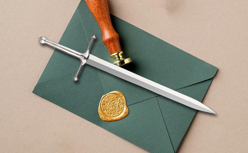 Vintage Silver Letter Opener, 1 Count Envelope Mail Tool Sword Letter Opener, Desks Decoration Office Mail Supplies, Halloween, Christmas, Easter Gift