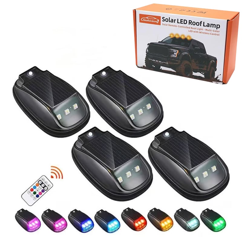 Last Day 49% OFF🔥Solar-powered RGB strobe light on car roof with remote control💡