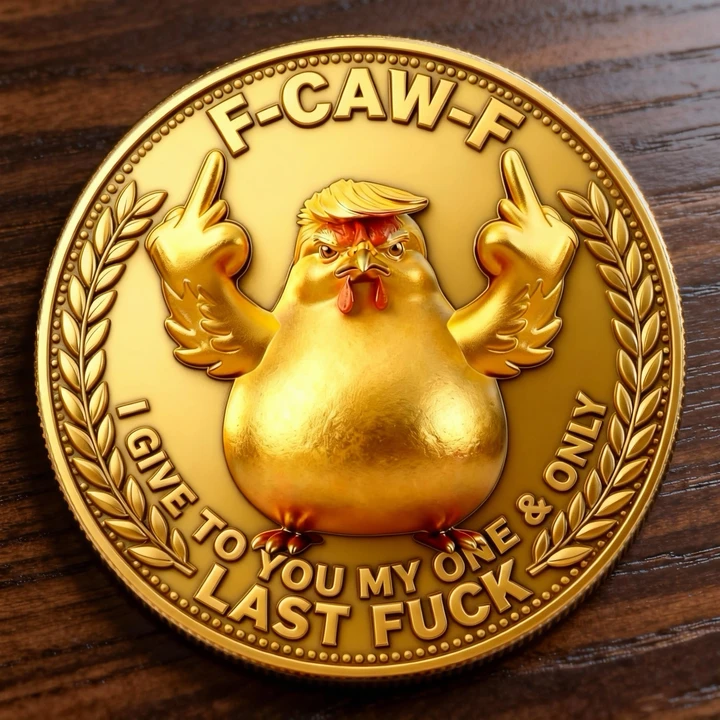 The "F-CAW-F" Disdain Coin: No Clucks Given 🐔🖕
