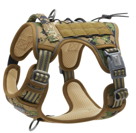 Auroth Tactical Dog Harness Adjustable Metal Buckles Dog Vest with Han