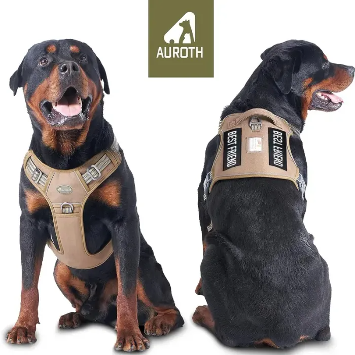 Auroth Tactical Dog Harness Adjustable Metal Buckles Dog Vest with Handle
