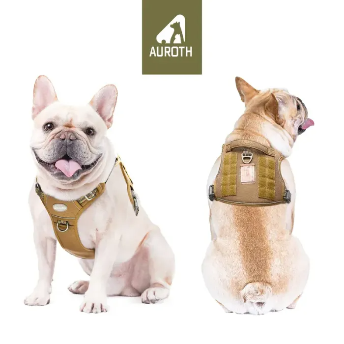 Auroth Tactical Dog Harness Adjustable Metal Buckles Dog Vest with Handle
