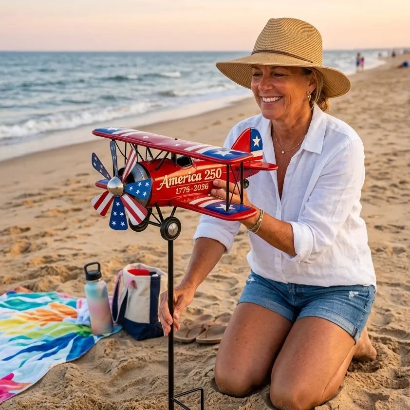 🔥🔥250th 70% Off--Retro Biplane Kinetic Wind Spinner
