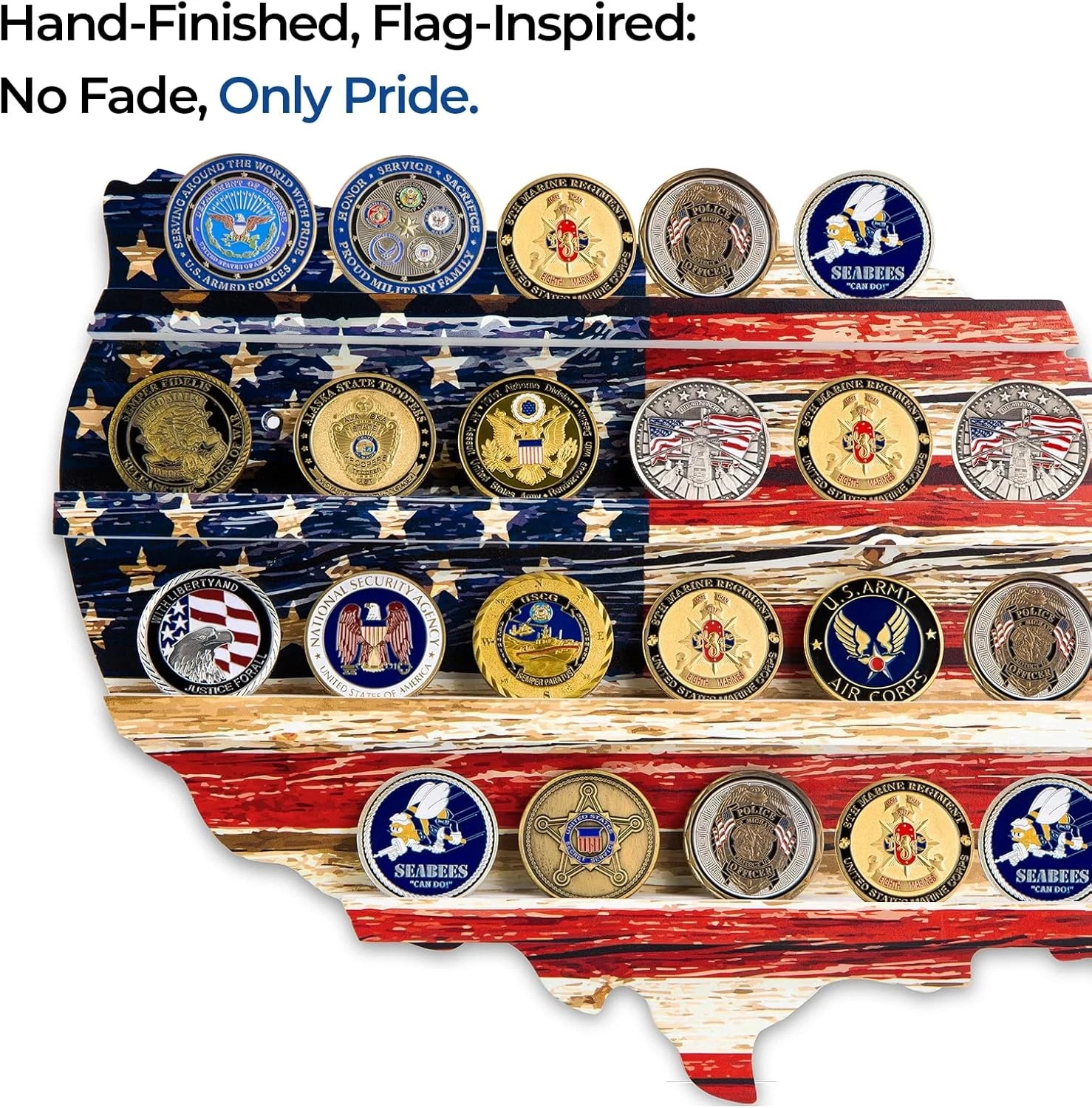 🔥Final Clearance Sale -79% OFF🔥 Challenge Coin Display Holder - Rustic American Flag - BUY 2 FREE SHIPPING