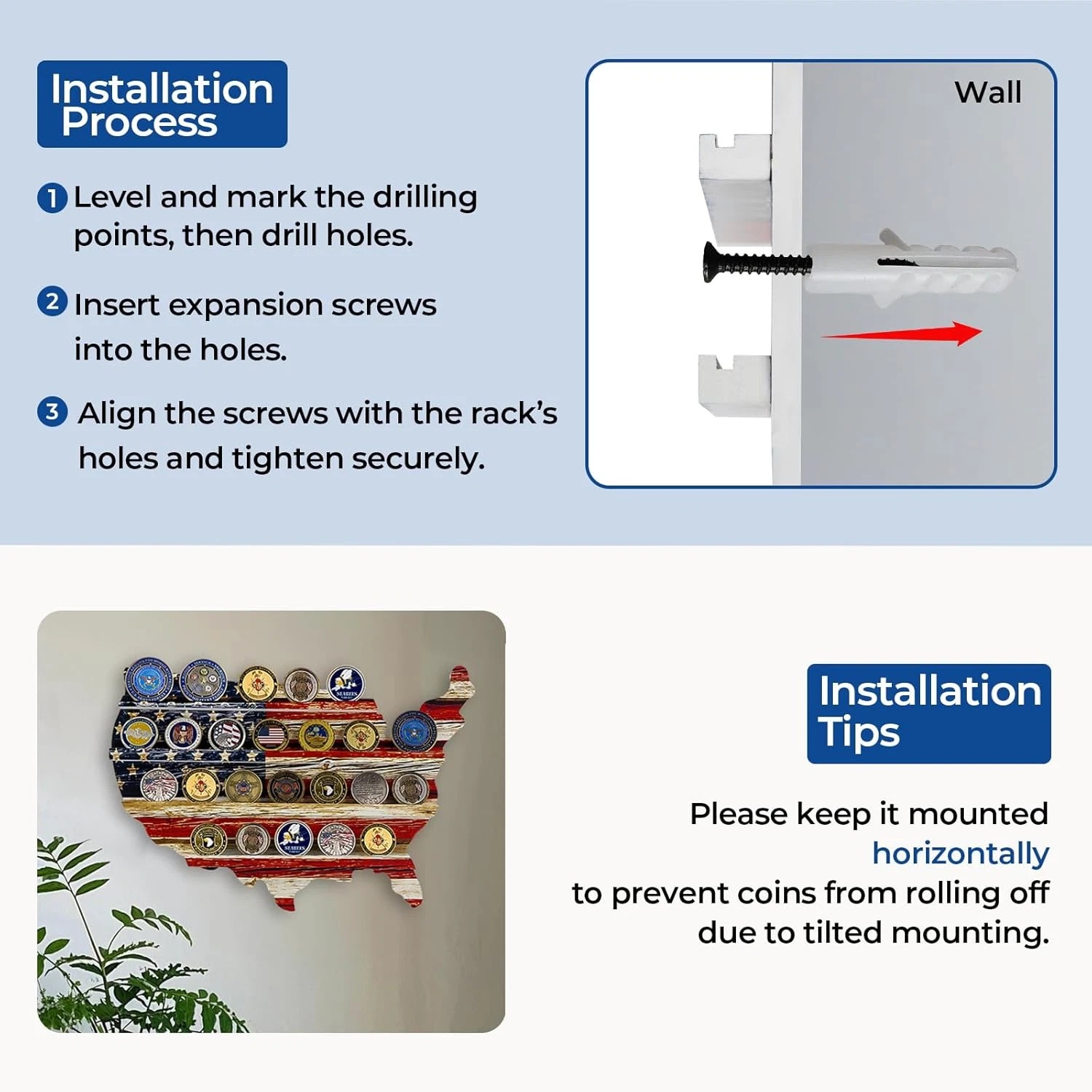 🔥Final Clearance Sale -79% OFF🔥 Challenge Coin Display Holder - Rustic American Flag - BUY 2 FREE SHIPPING