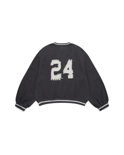 HEAVYWEIGHT WASHED BLACK JERSEY CREWNECK
