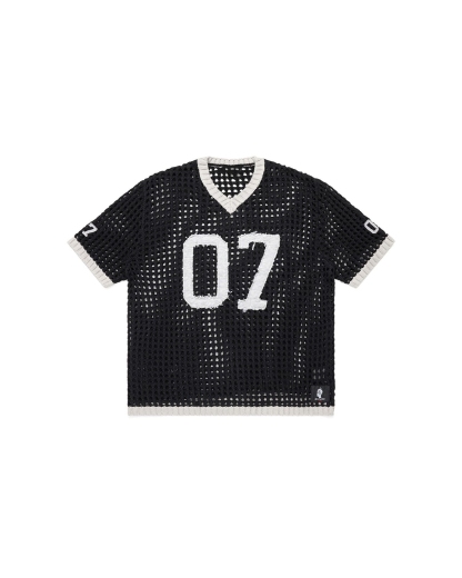 HAND CROCHETED KNIT JERSEY SHIRT