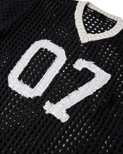 HAND CROCHETED KNIT JERSEY SHIRT