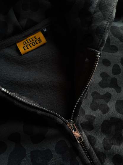 LEOPARD ZIP HOODIE