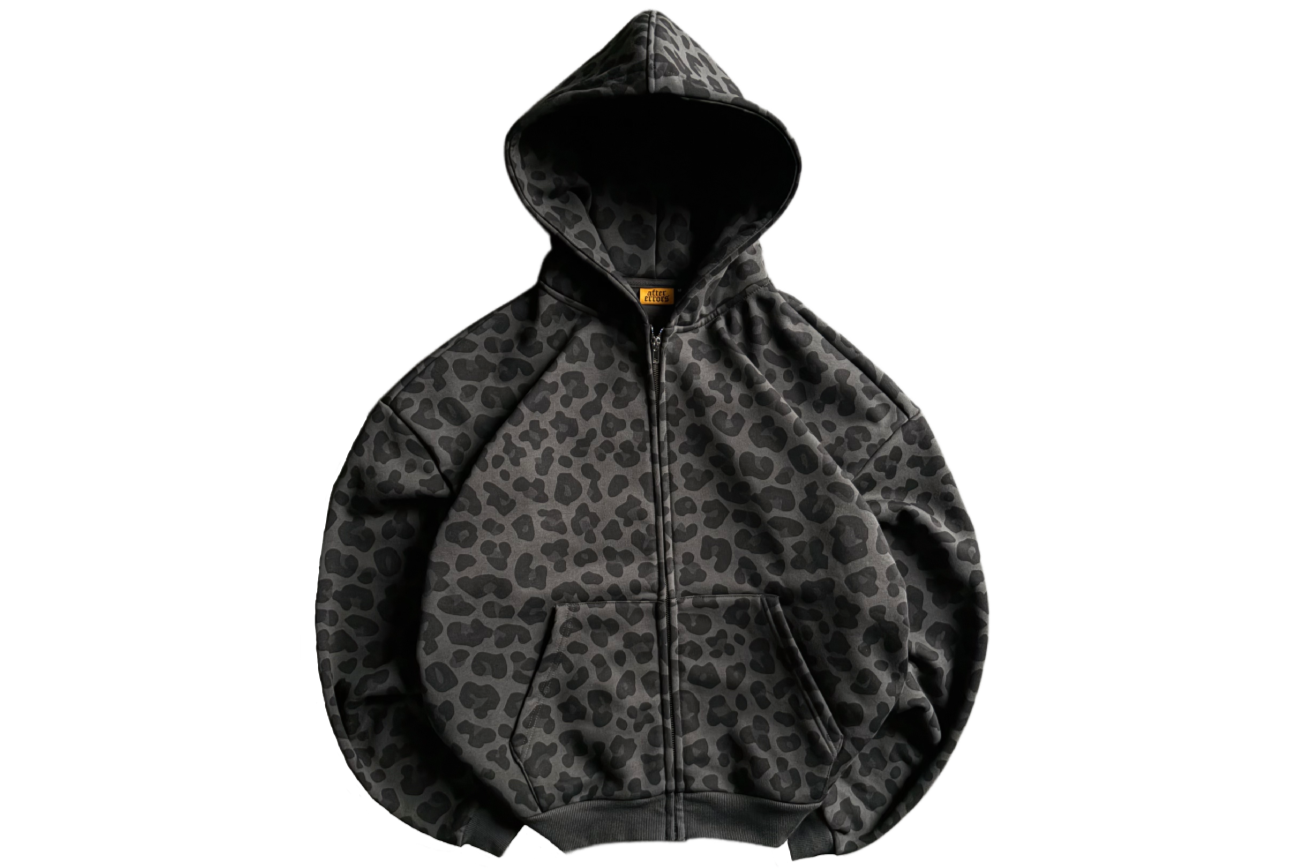 LEOPARD ZIP HOODIE
