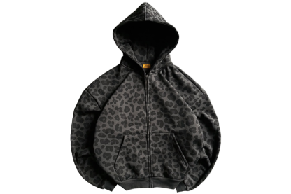 LEOPARD ZIP HOODIE