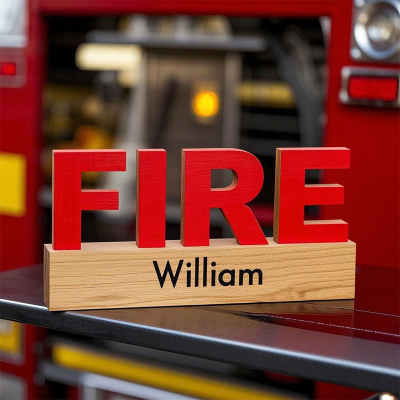 Personalized Firefighter Name Standing, Graduator Gifts