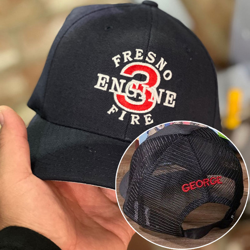 Personalized Your City /Number/ Name(Back) Embroidery Mesh Back Firefighter Hat
