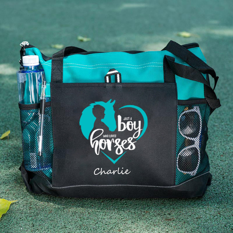 Just a Boy Who Loves Horses Tote Bag