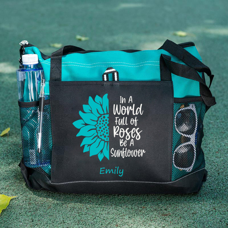 In A World Full Of Roses Be A Sunflower Tote Bag Custom Tote Bag