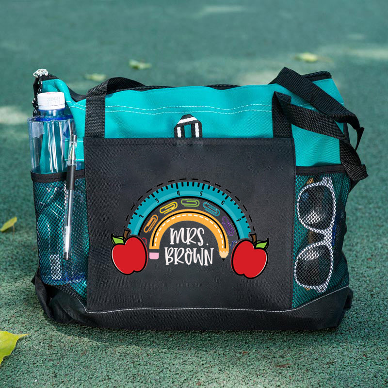 Personalized Teacher Apples Tote Bag
