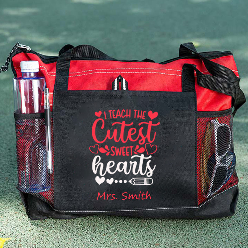 I Teach The Cutest Sweet Hearts Teacher Tote Bag