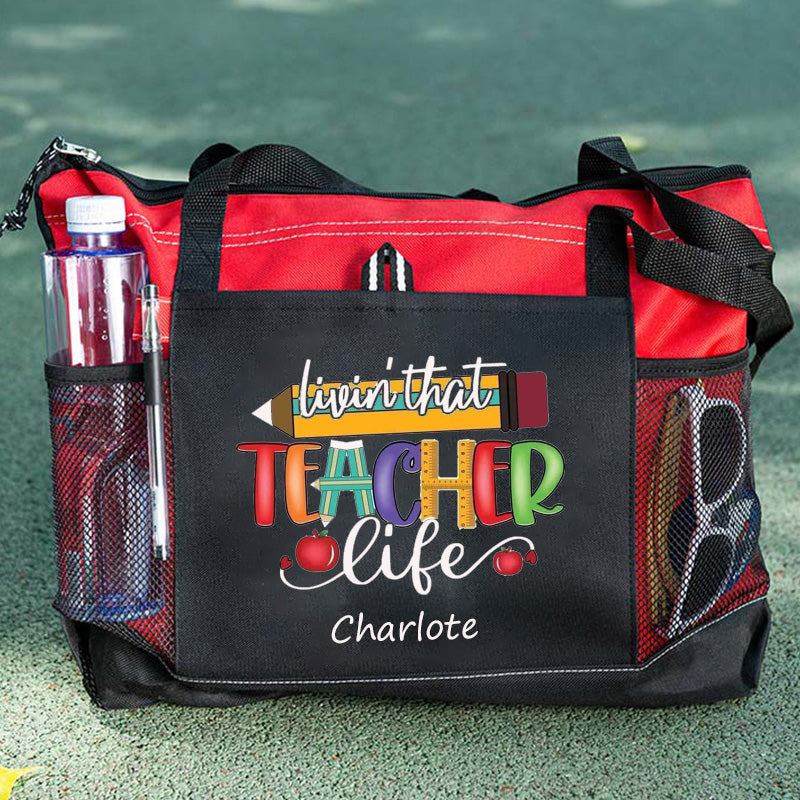 Living That Teacher Life Tote Custom Tote Bag