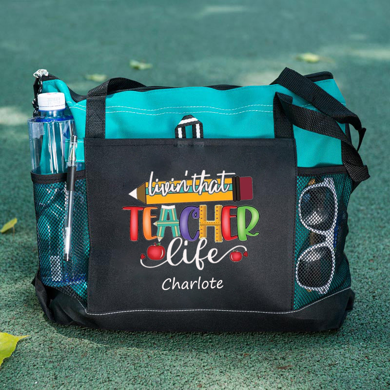 Living That Teacher Life Tote Custom Tote Bag