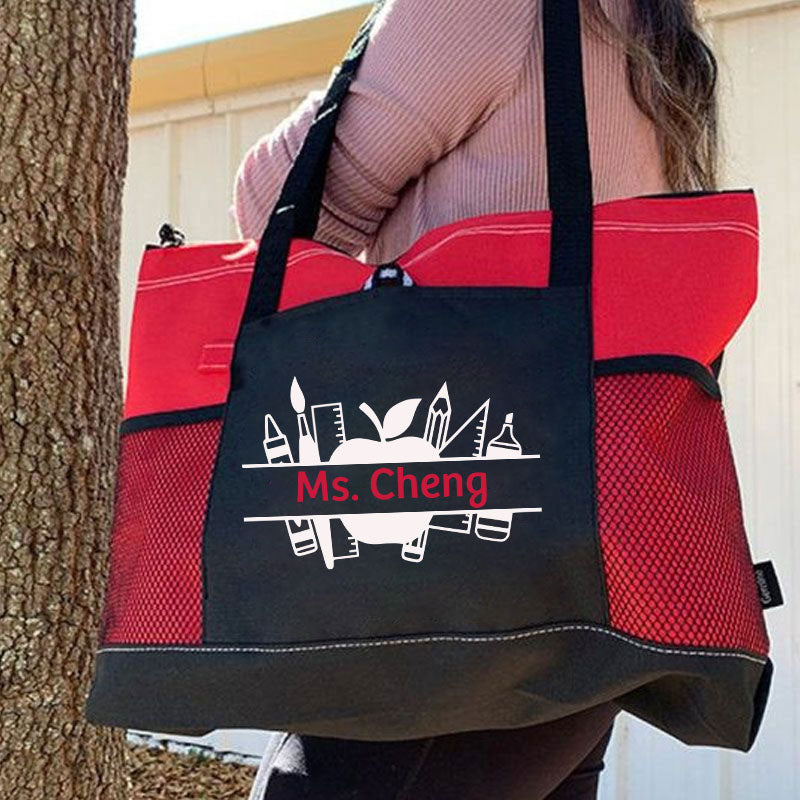 Teacher School Supplies Tote Bag