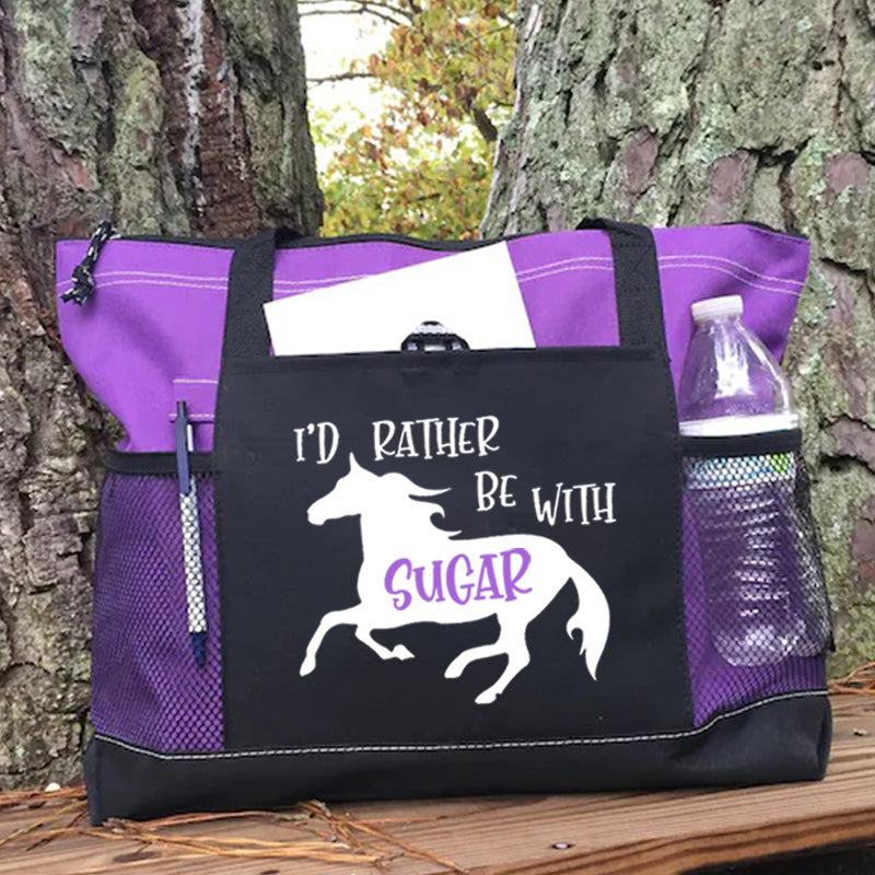 I'd Rather Be With My Horse Tote Bag