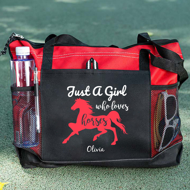 Just a Girl Who Loves Horses Tote Bag Custom Tote Bag