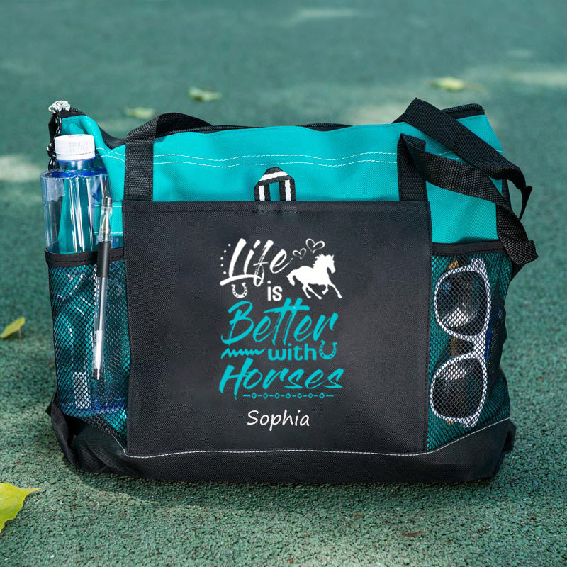 Life Is Better With Horses Tote Bag Cutome Tote Bag
