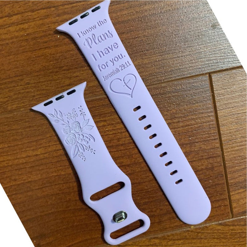 Jeremiah 2911: I know the plans I have for you engraved Silicone  Watch Band for Apple, Samsung and Fitbit
