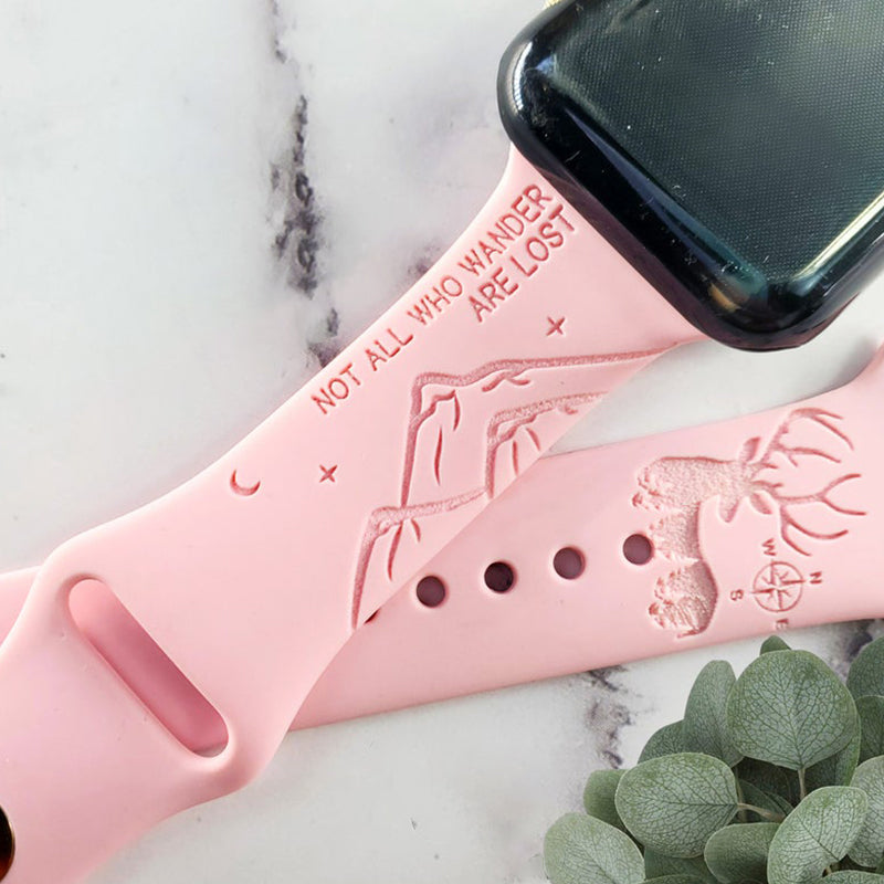 Not All Who Wander Are Lost Soft Silicone Watch Band for Apple, Samsung and Fitbit