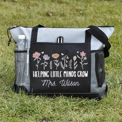Helping Little Minds Grown Personalized Teacher Tote Bag
