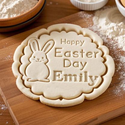 2025 Happy Easter Day Round Cookie Cutter