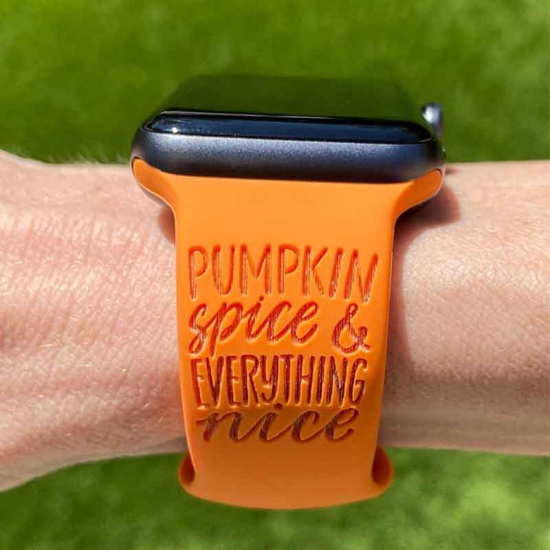 Halloween Seasonal Engraved Silicone Watch Band for Apple, Samsung and Fitbit