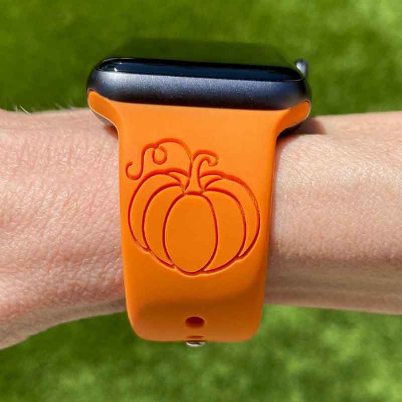 Halloween Seasonal Engraved Silicone Watch Band for Apple, Samsung and Fitbit