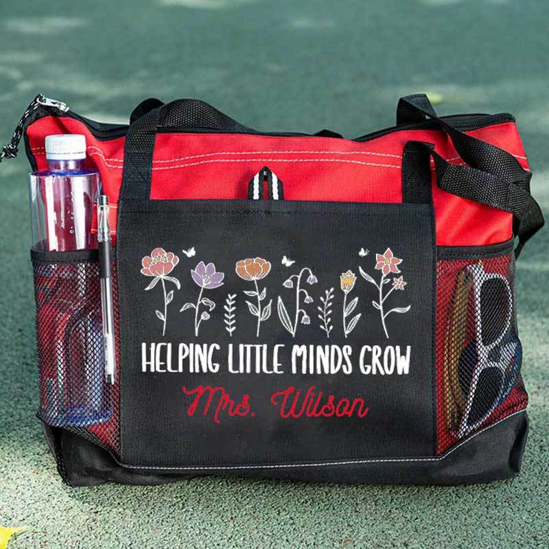 Helping Little Minds Grown Personalized Teacher Tote Bag