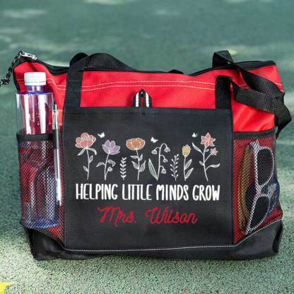 Helping Little Minds Grown Personalized Teacher Tote Bag